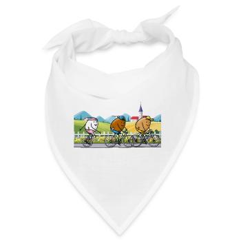 Radausflug mit Freunden - Bandana - Weiß - Vorne