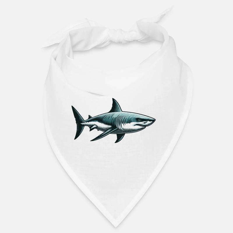 Grand requin blanc - Bandana - blanc