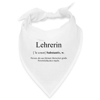 Lehrerin Definition Dictionary - Bandana - Weiß - Vorne