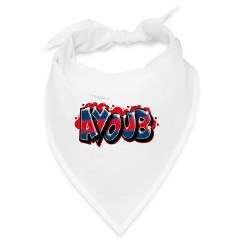 Graffiti Vorname AYOUB - Bandana - Weiß - Vorne
