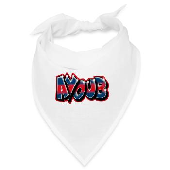 Graffiti Vorname AYOUB von Max le Tagueur - Bandana - Weiß - Vorne