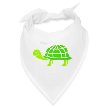 Schildkröte langer Hals lächelt glücklich lustig - Bandana - Weiß - Vorne
