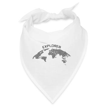 Explorer T-Shirt / Weltkarte / Geography - Bandana - Weiß - Vorne