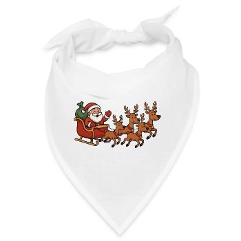 Weihnachtsschlitten mit Rentieren - Bandana - Weiß - Vorne