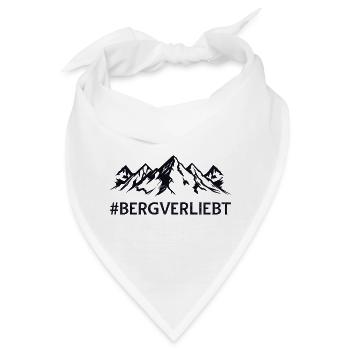 Bergverliebt mit Hashtag Bergige Landschaft Berge  - Bandana - Weiß - Vorne