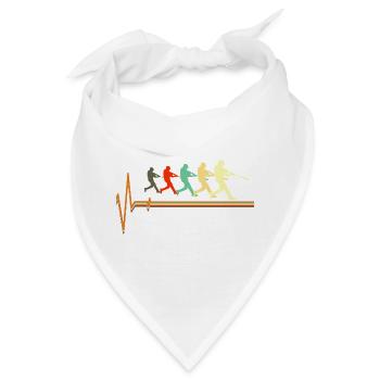 Baseball Herzschlag EKG Puls Retro Batter Sports - Bandana - Weiß - Vorne