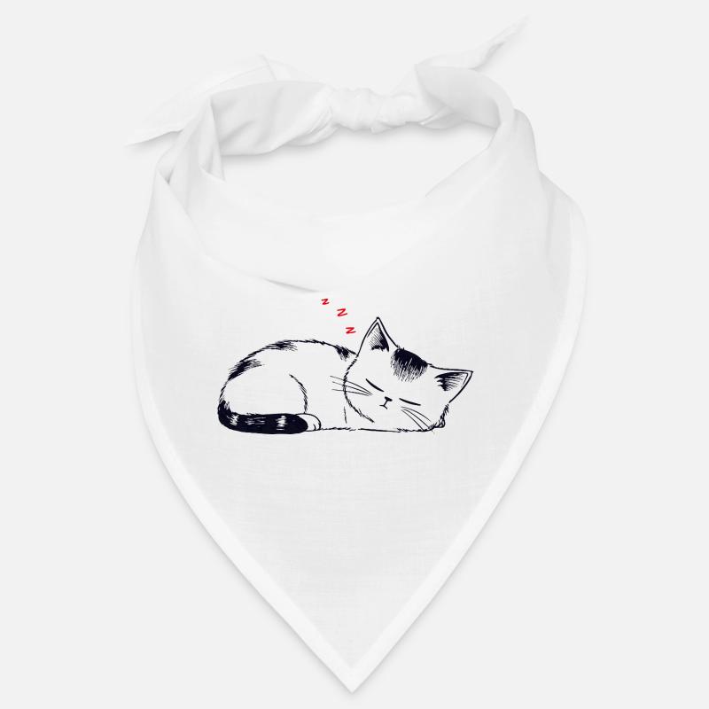 Chat endormi et coincé Bandana