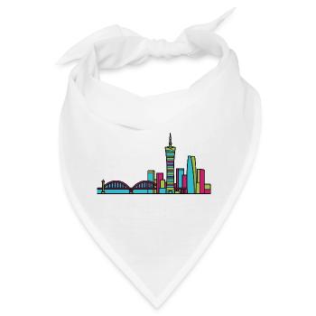 Nanjing City Skyline Zifeng Turm Linienzeichnung - Bandana - Weiß - Vorne
