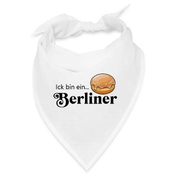 Ick bin ein Berliner Statement Kult Kostüm - Bandana - Weiß - Vorne