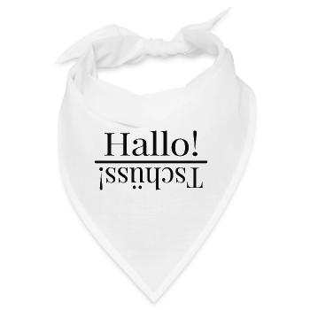 Hallo – Lustig gespiegeltes Typografie Design - Bandana - Weiß - Vorne
