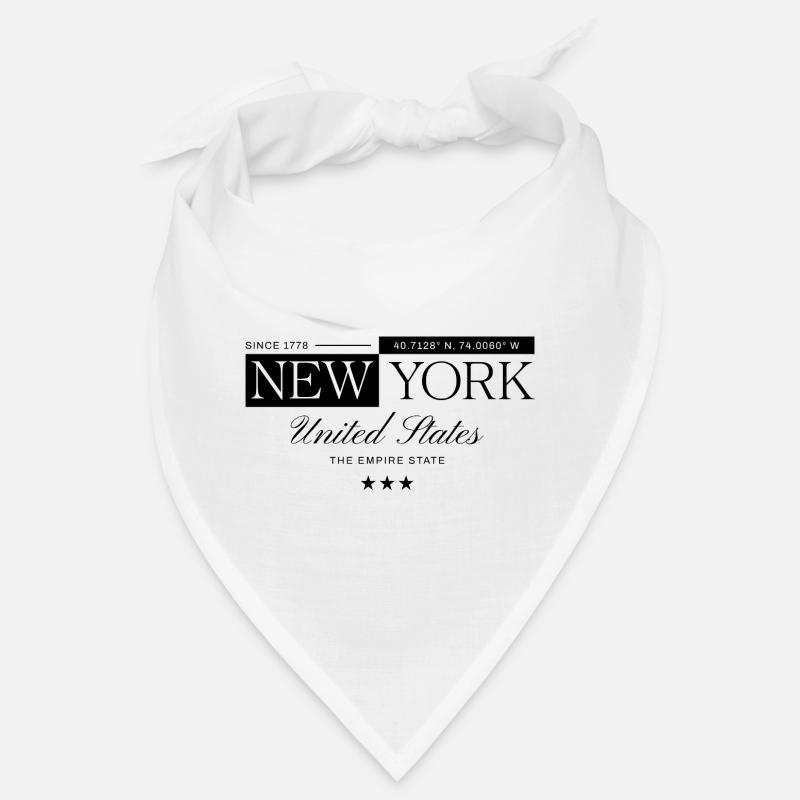 New York Coordinates Typographic Bandana