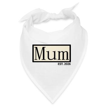 Geburtsbaby Mama 2026 - Bandana - Weiß - Vorne