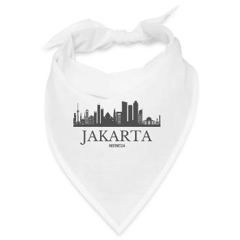 Jakarta Indonesien, Jakarta Skyline - Bandana - Weiß - Vorne
