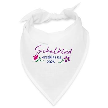 Schulkind Erstklassig 2026  - Bandana - Weiß - Vorne