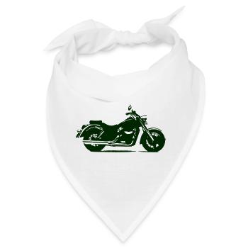Motorrad Cruiser Silhouette - Bandana - Weiß - Vorne