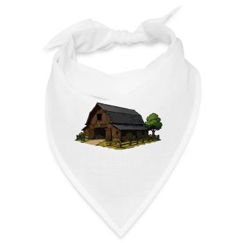 Rustikale Scheune Illustration - Bandana - Weiß - Vorne