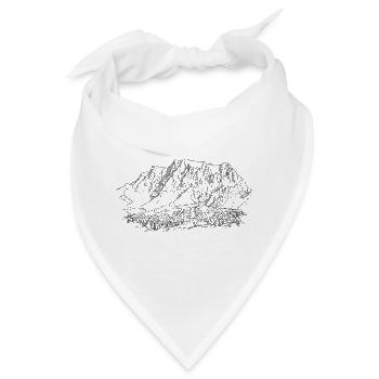 Zugspitze Silhouette | Wetterstein-Gebirge Gipfel - Bandana - Weiß - Vorne