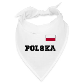Polen Trikot Look – POLSKA mit Fahne bzw. Flagge - Bandana - Weiß - Vorne