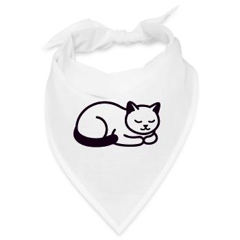 Schlafende Katze Icon - Bandana - Weiß - Vorne