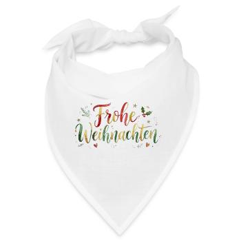 Frohe Weihnachten Schriftzug - Handschrift - Bandana - Weiß - Vorne