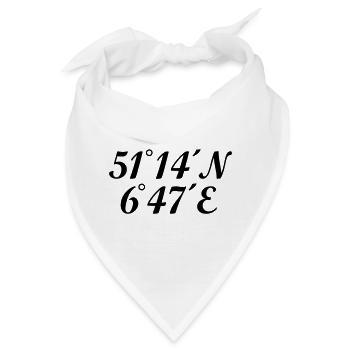 Düsseldorf Düsseldorfer Koordinaten - Bandana - Weiß - Vorne