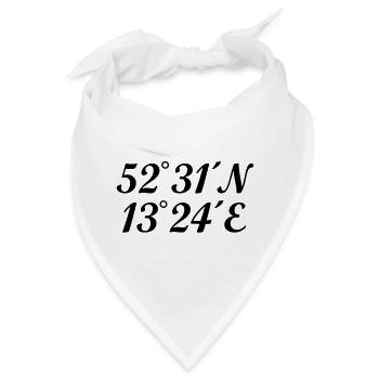 Berliner Koordinaten Berlin - Bandana - Weiß - Vorne