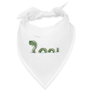 Lustiges Seeungeheuer - Monster - Nessie - Comic - Bandana - Weiß - Vorne