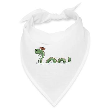 Nessie Seeungeheuer In Schottland - Comic - Fun - Bandana - Weiß - Vorne