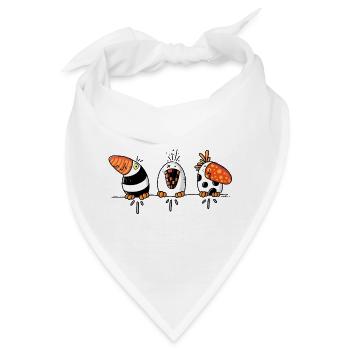 Komische Vögel - Vogel- Vögelchen - Bandana - Weiß - Vorne