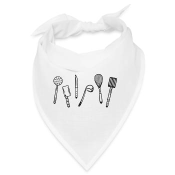 Küche, kochen, Utensilien - Bandana - Weiß - Vorne