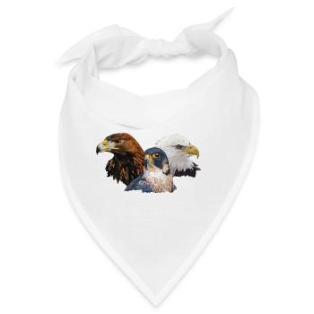 Wanderfalke und Adler - Bandana - Weiß - Vorne