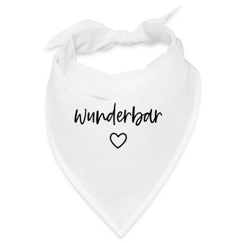wunderbar Herz - Bandana - Weiß - Vorne