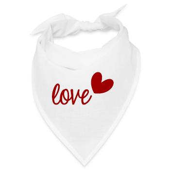 LIEBE. ICH LIEBE DICH. VALENTINSTAG. JUNGGESELLINNENABSCHIED. ICH LIEBE DICH. - Bandana - Weiß - Vorne