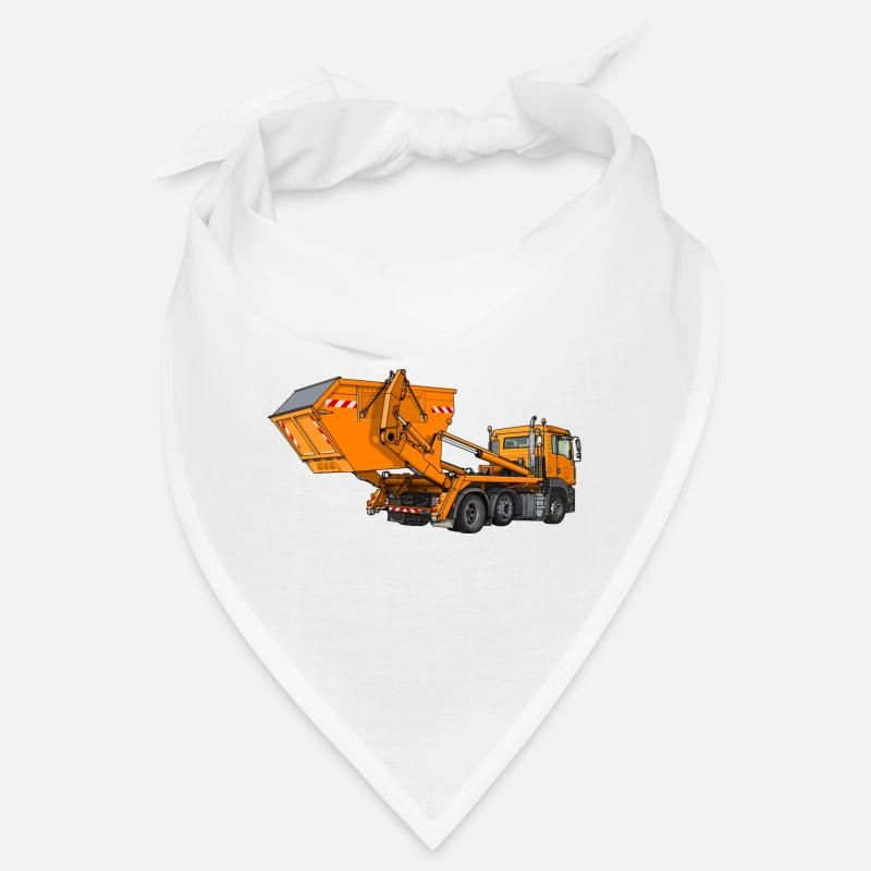 Truck with skip, skip loader - Bandana - white