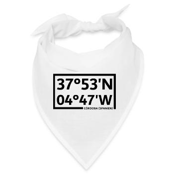 Córdoba (Spanien) Koordinaten - Bandana - Weiß - Vorne