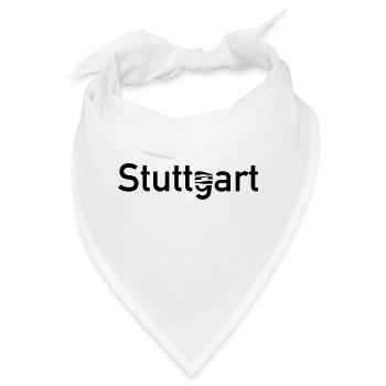 Stuttgart Stadtschild mit -Museum Skyline - Bandana - Weiß - Vorne