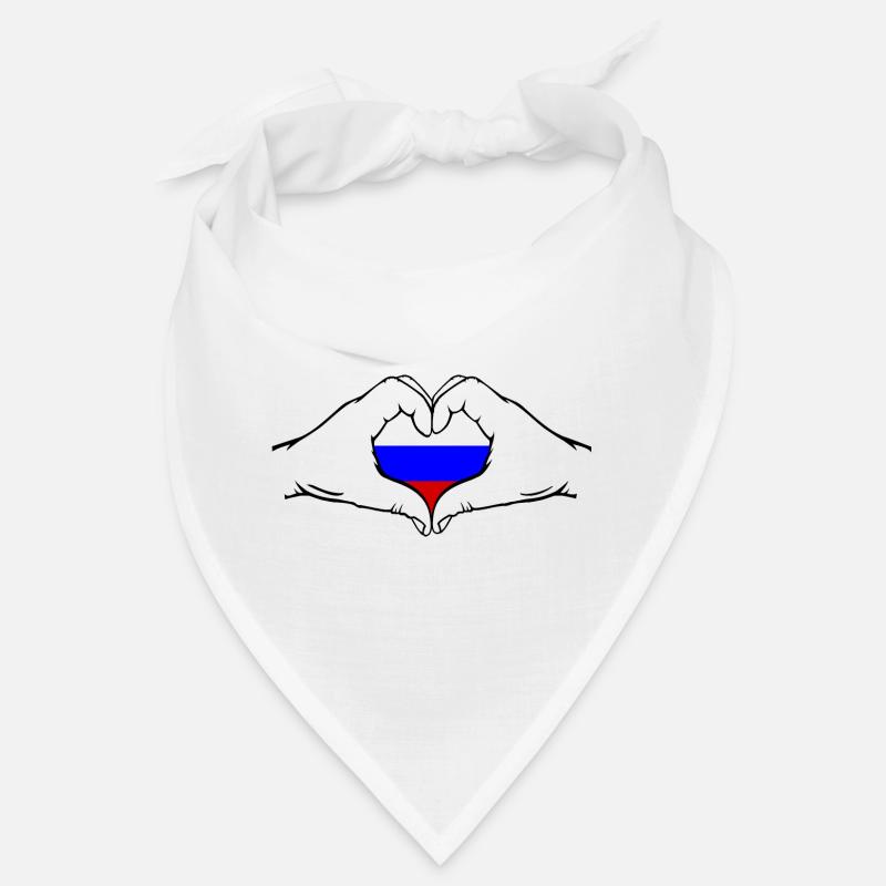 Drapeau de la Russie Mains Forme de coeur Bandana