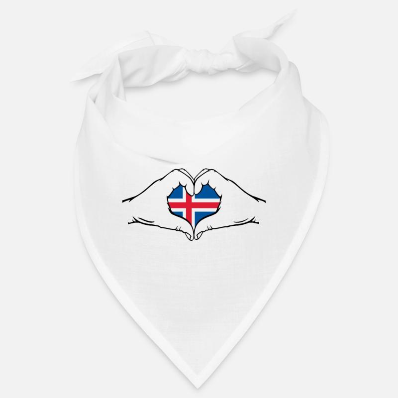 Drapeau de l’Islande Aiguilles Forme De Coeur Bandana