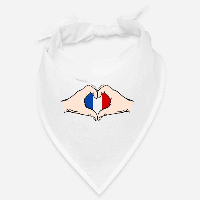 France Heart Shape with Hands Bandana