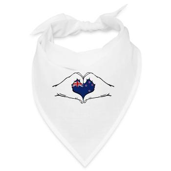 Neuseeland Flagge Herzform - Bandana - Weiß - Vorne