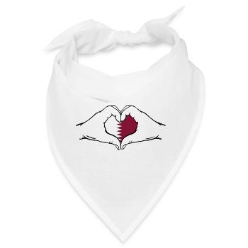 Katar Herzform - Bandana - Weiß - Vorne