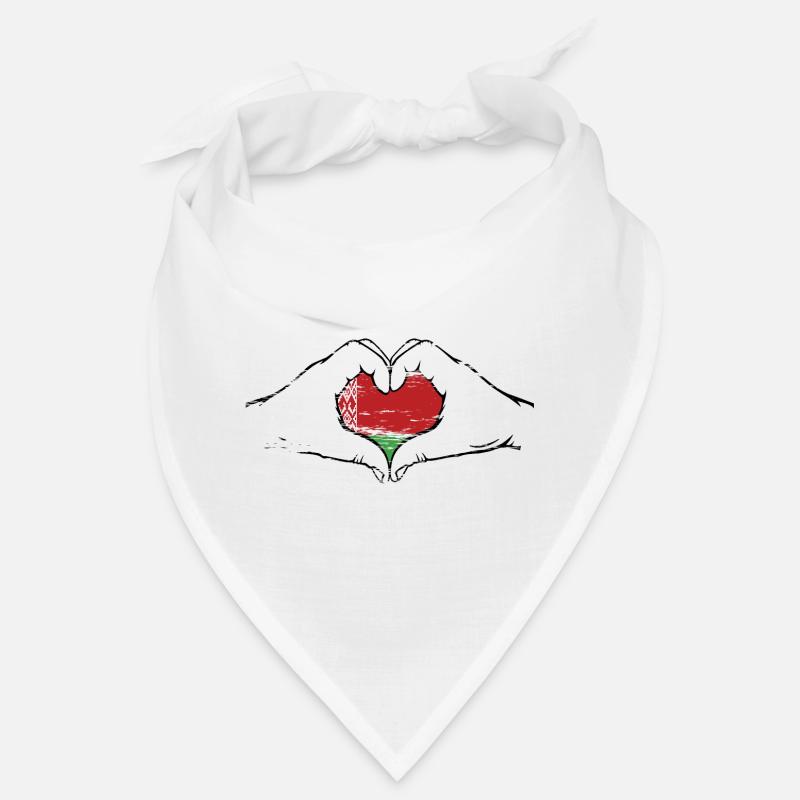 Drapeau de la Biélorussie forme de coeur utilisé Bandana