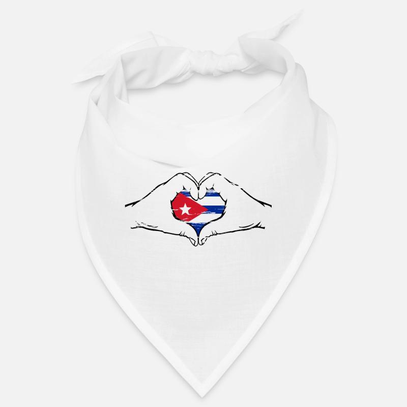 Drapeau de Cuba en forme de coeur utilisé Bandana