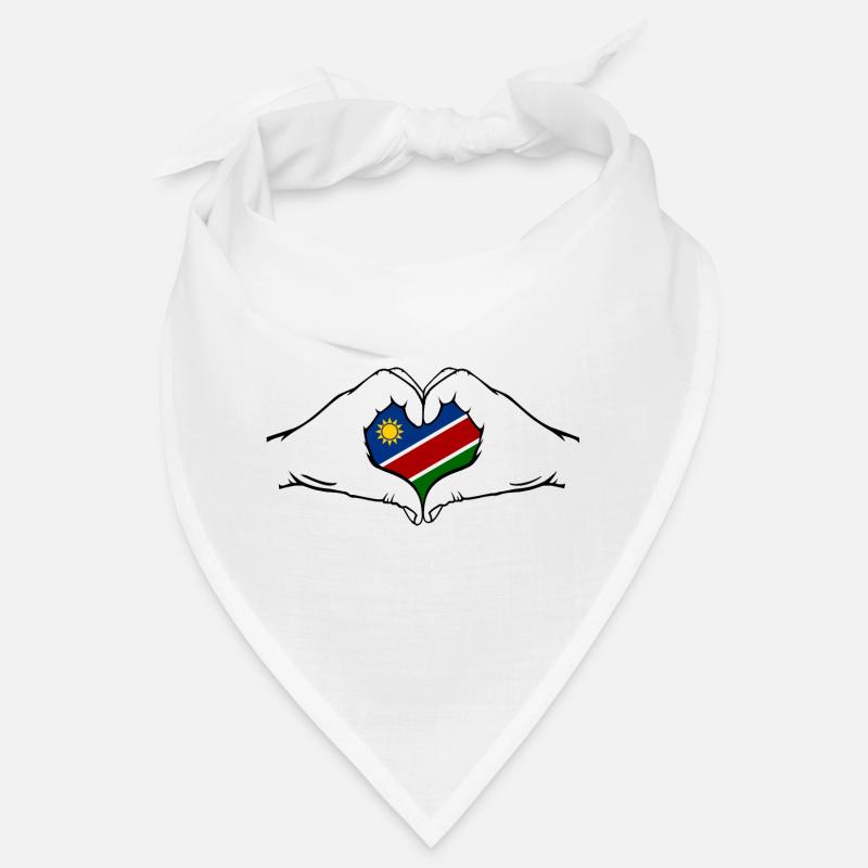 Namibia Flagge Herzform - Bandana - Weiß