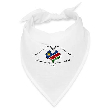 Namibia Flagge Herzform used - Bandana - Weiß - Vorne
