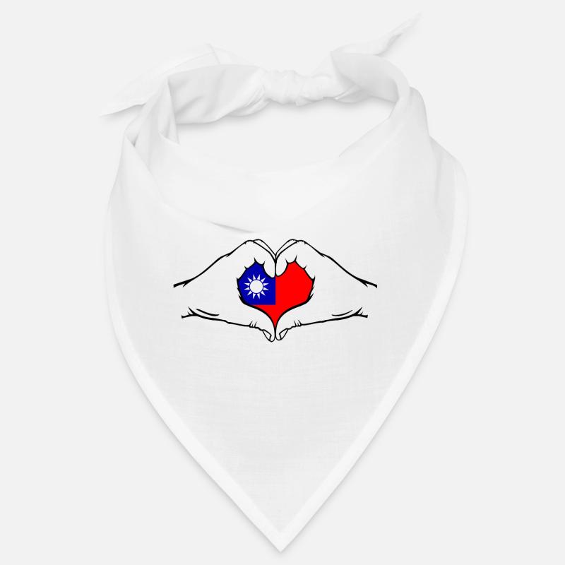 Drapeau de Taïwan en forme de coeur Bandana
