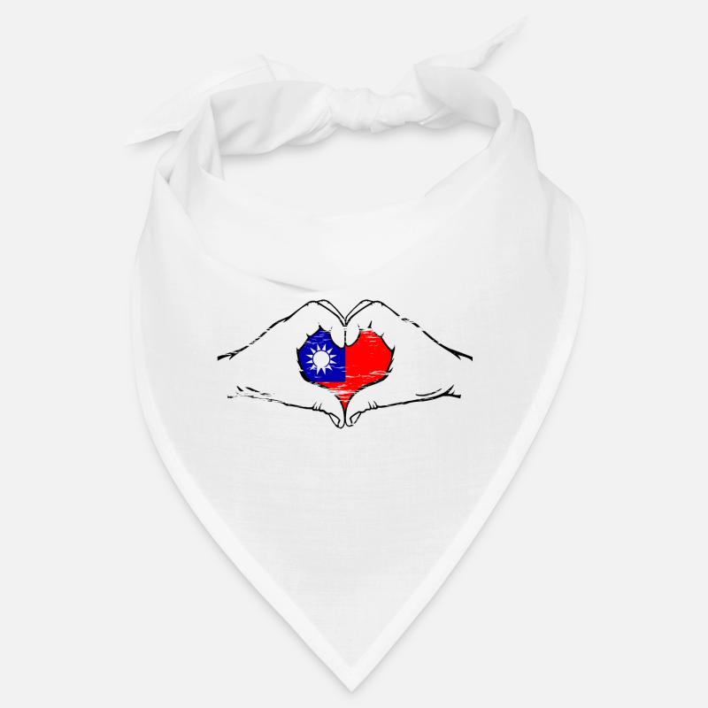 Drapeau de Taïwan en forme de coeur utilisé Bandana