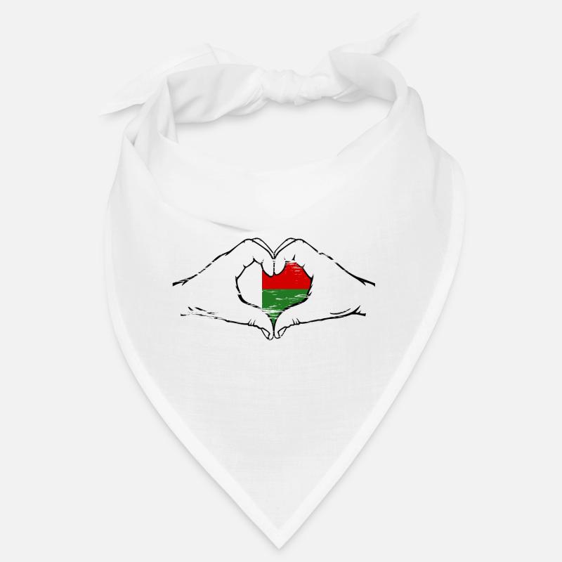 Drapeau de Madagascar en forme de coeur utilisé Bandana