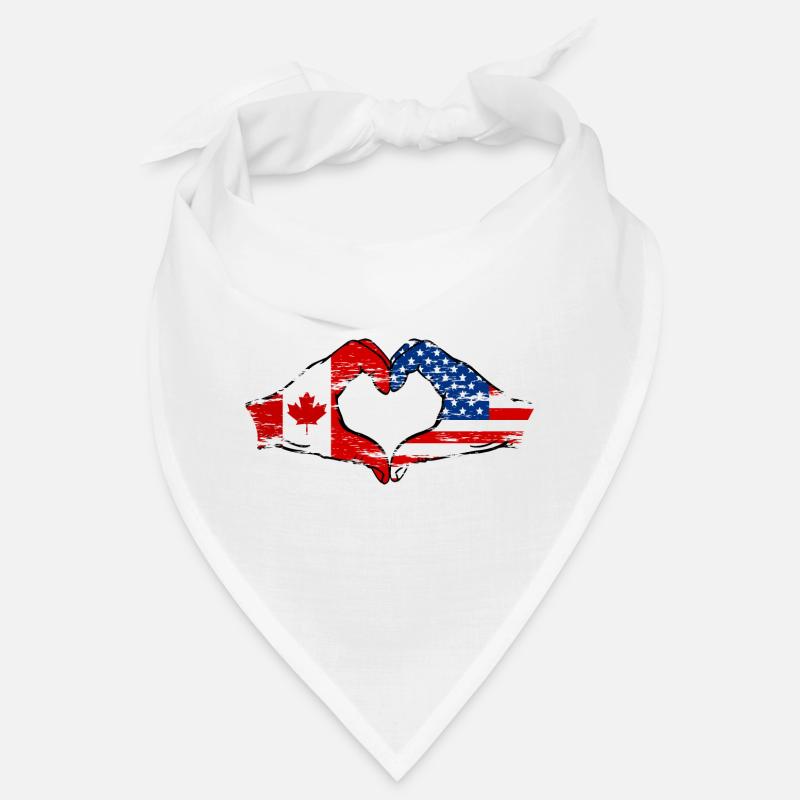 Canada USA heart shape with hands used Bandana