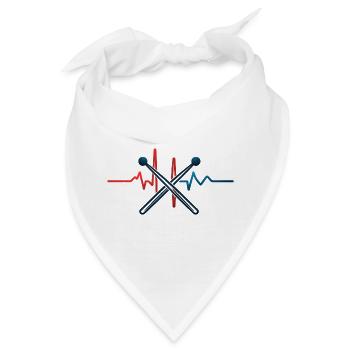Heartbeat & Chopsticks Design T-Shirt - Bandana - Weiß - Vorne